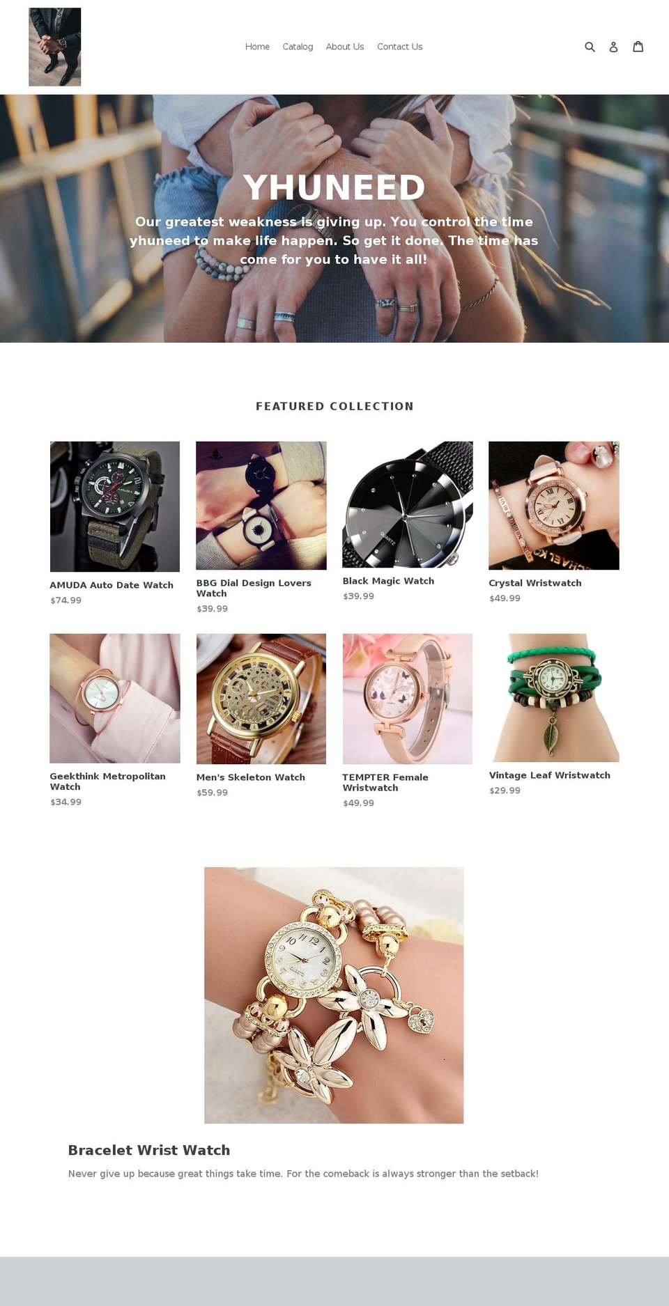 yhuninc.com — Shopify storefront screenshot