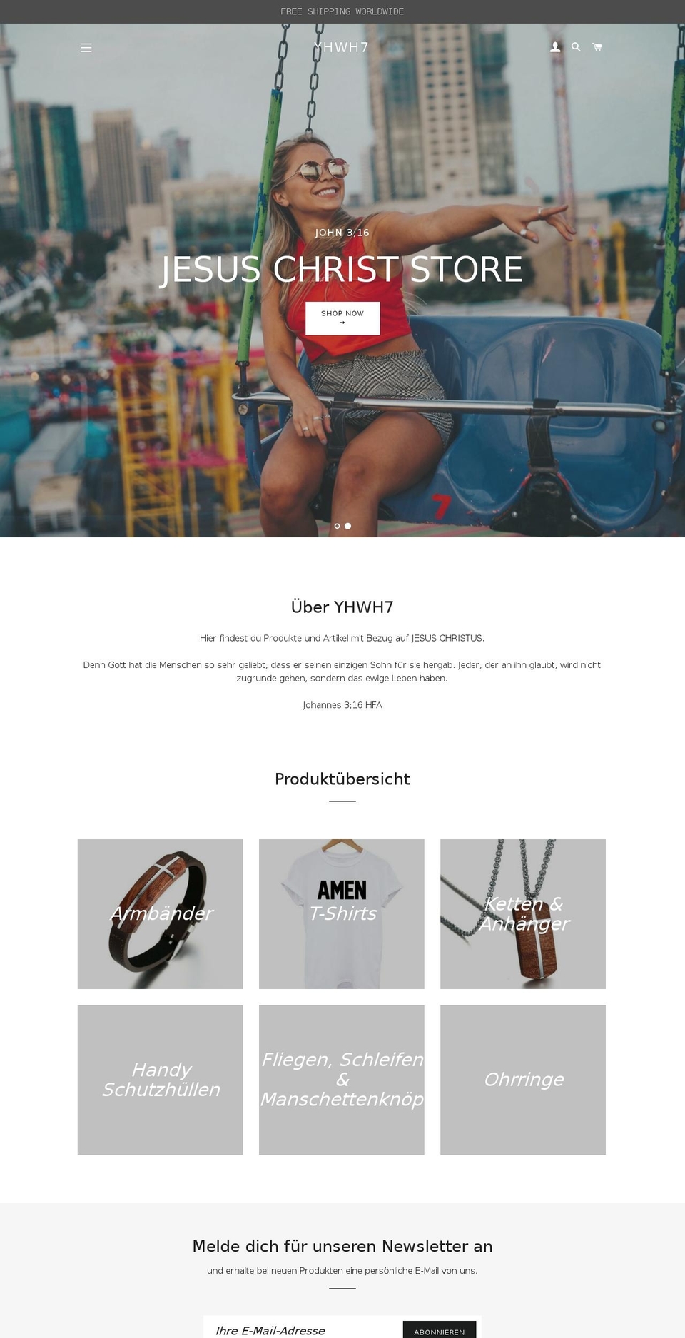 yhwh7.com shopify website screenshot