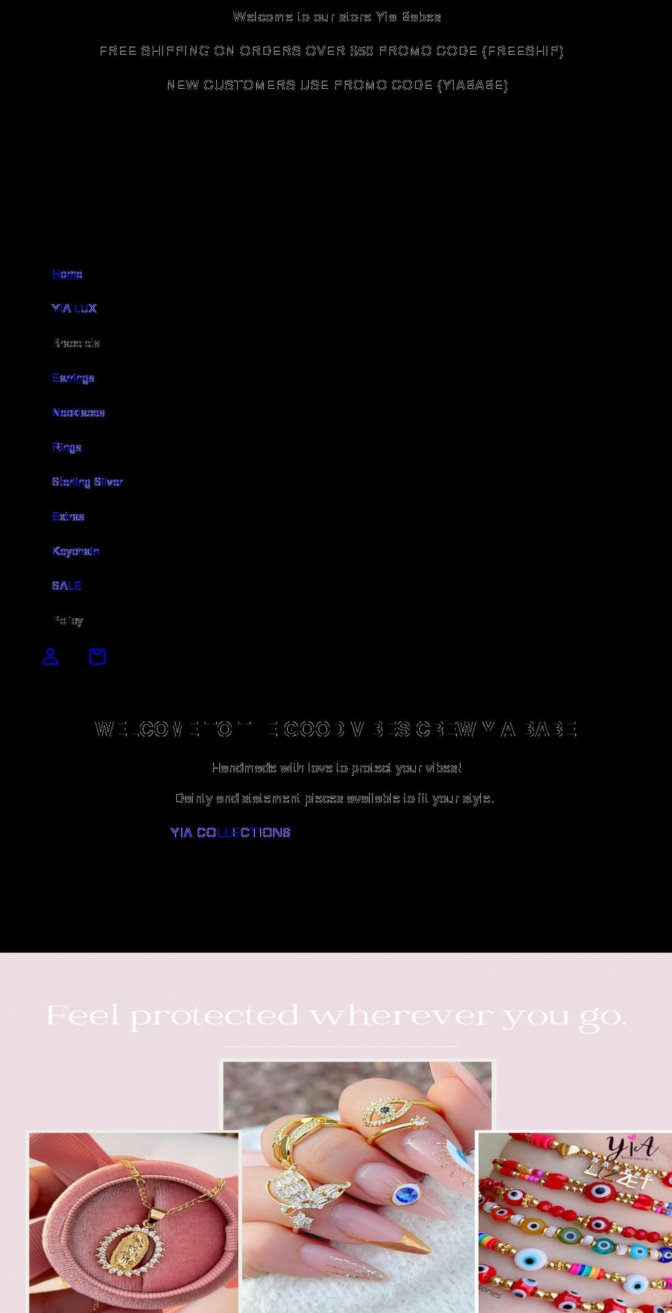 yiaaccessories.com shopify website screenshot