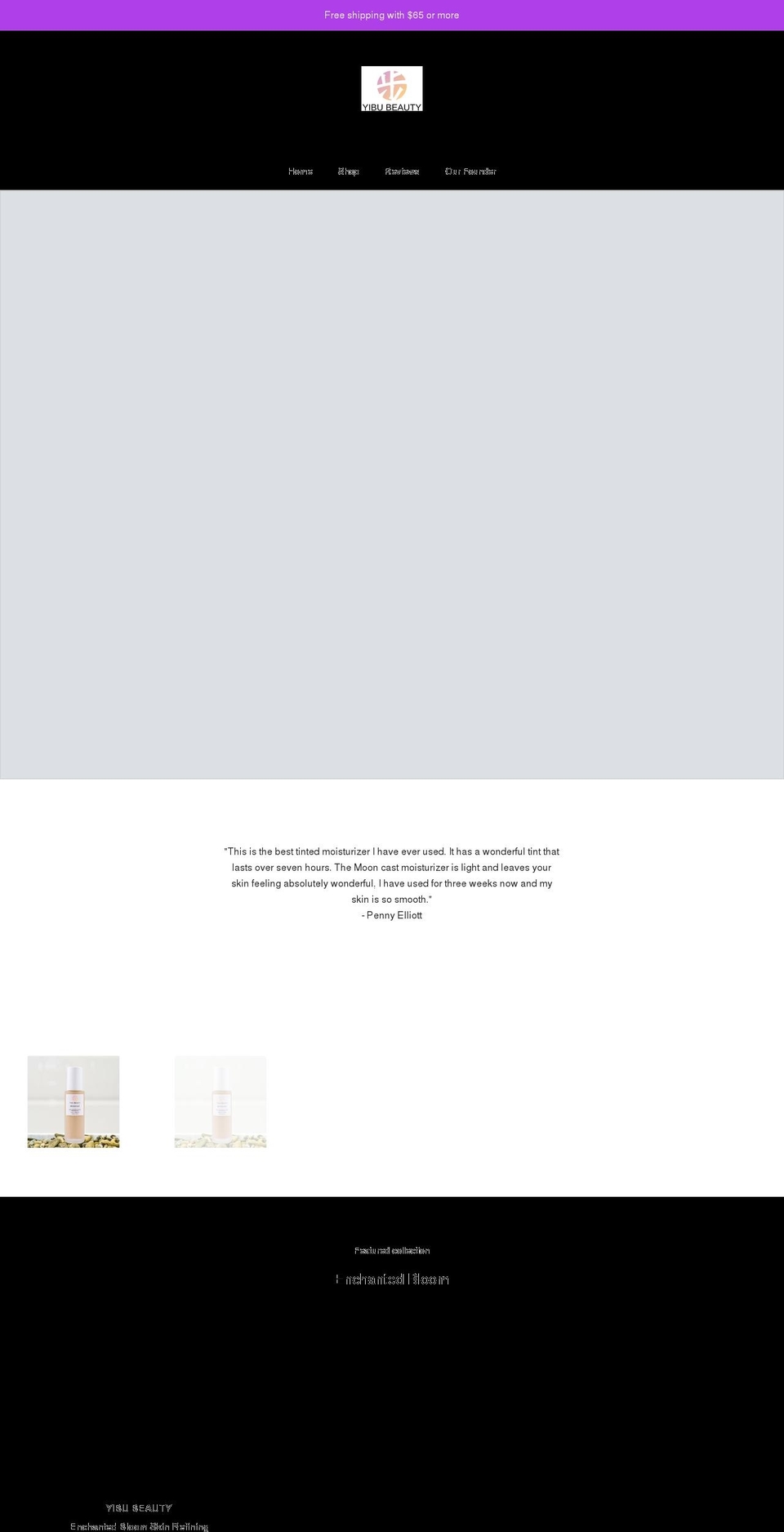 yibubeauty.com shopify website screenshot