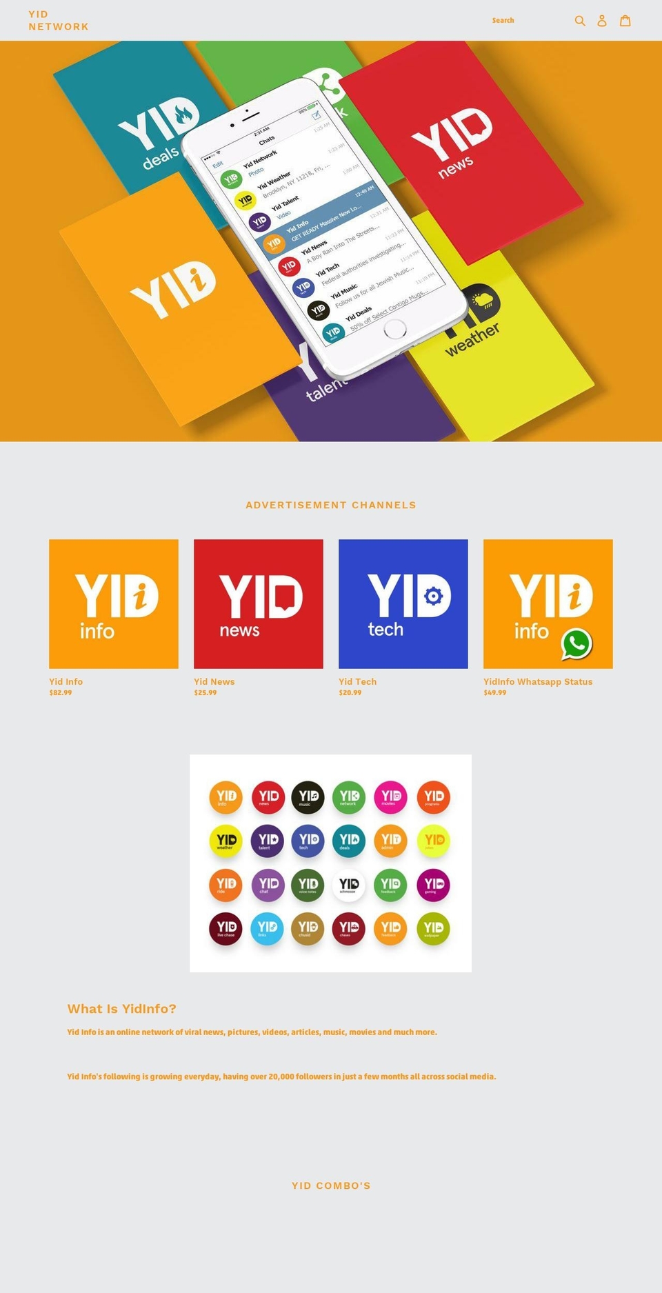 yidnetwork.com — Shopify storefront screenshot