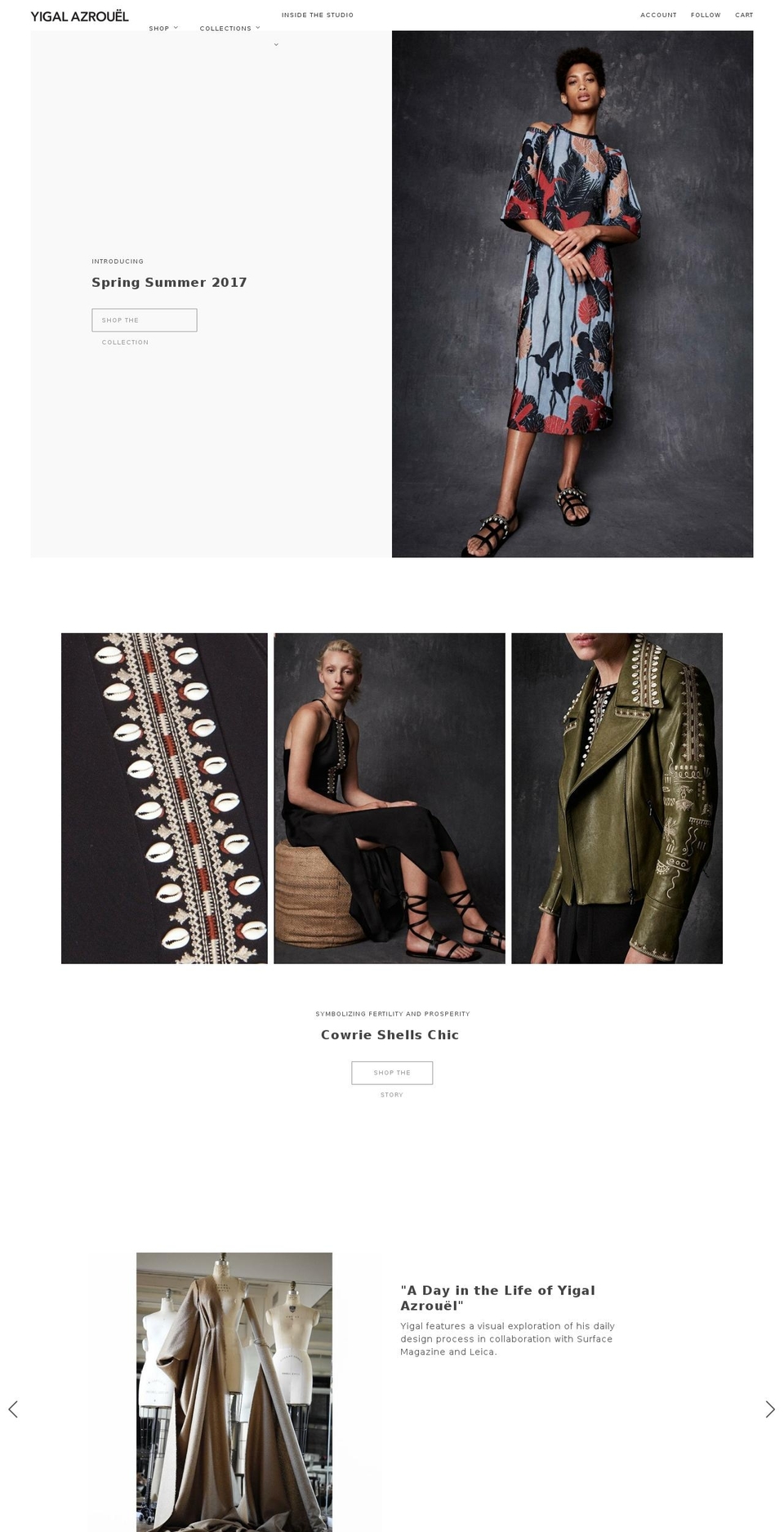 yigal-azrouel.com shopify website screenshot