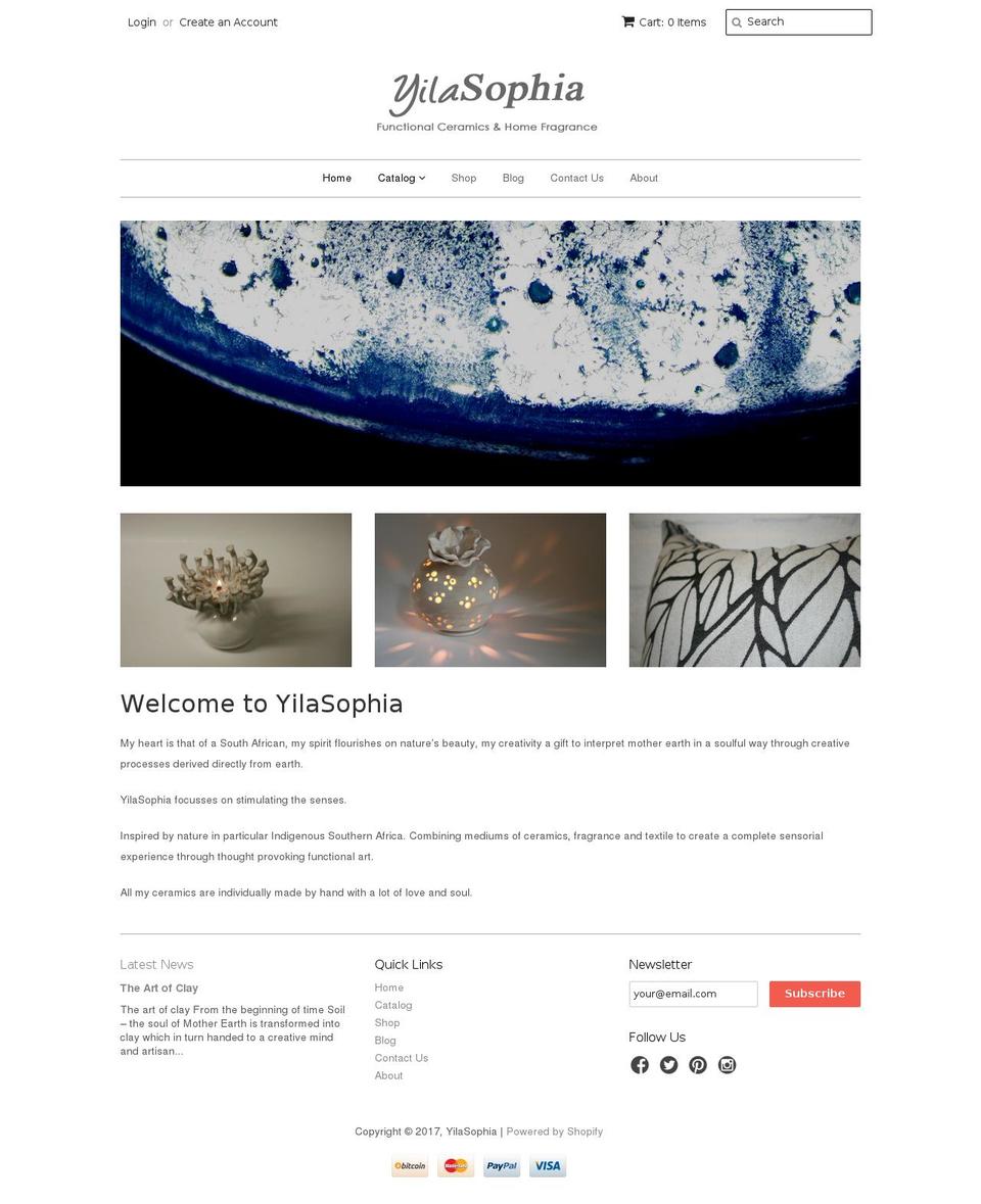 yilasophia.com shopify website screenshot