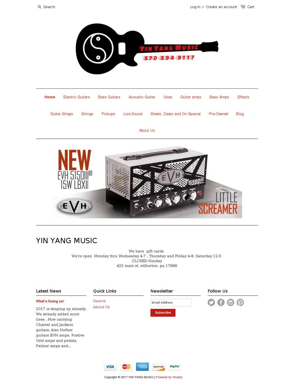 yinyangmusic.com shopify website screenshot