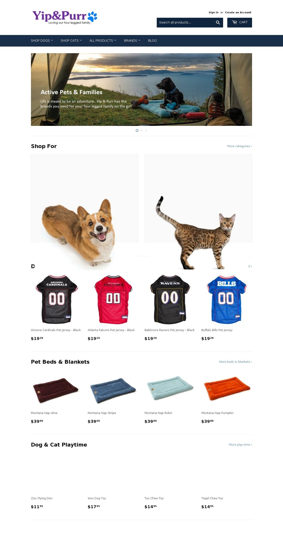 yipandpurr.com shopify website screenshot