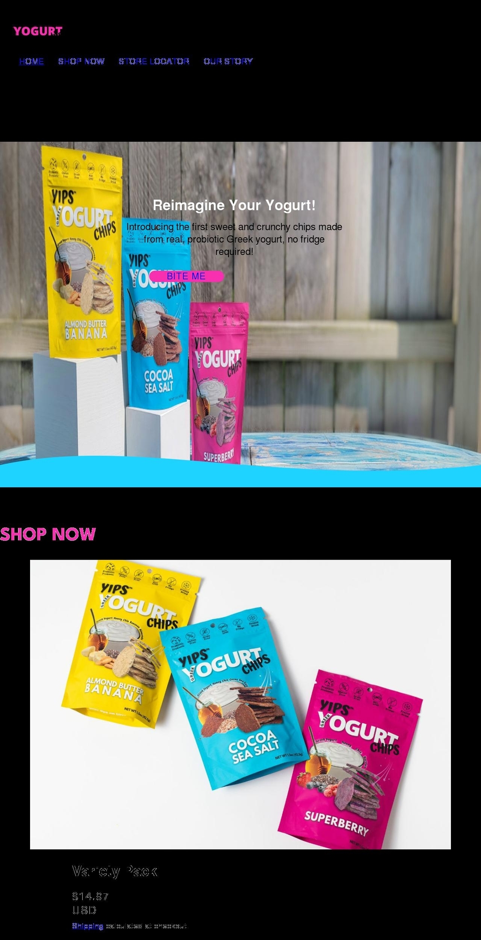 Yips Yogurt Chips by Anverso Shopify theme site example yipsyogurtchips.com