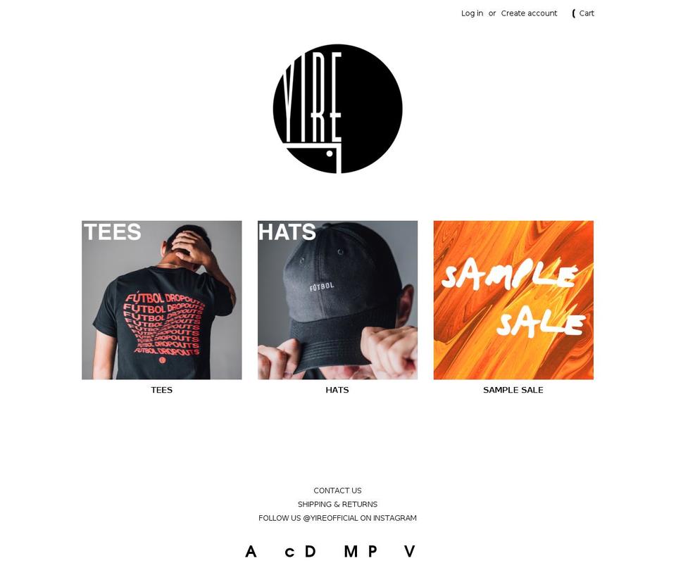 yireofficial.com — Shopify storefront screenshot