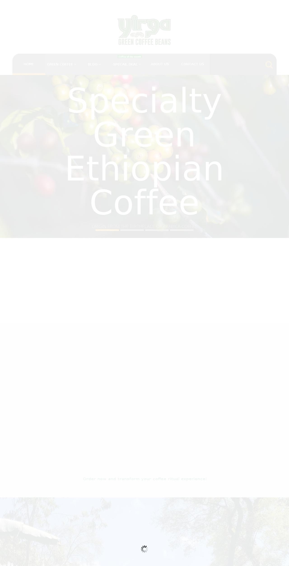 yirga.coffee shopify website screenshot