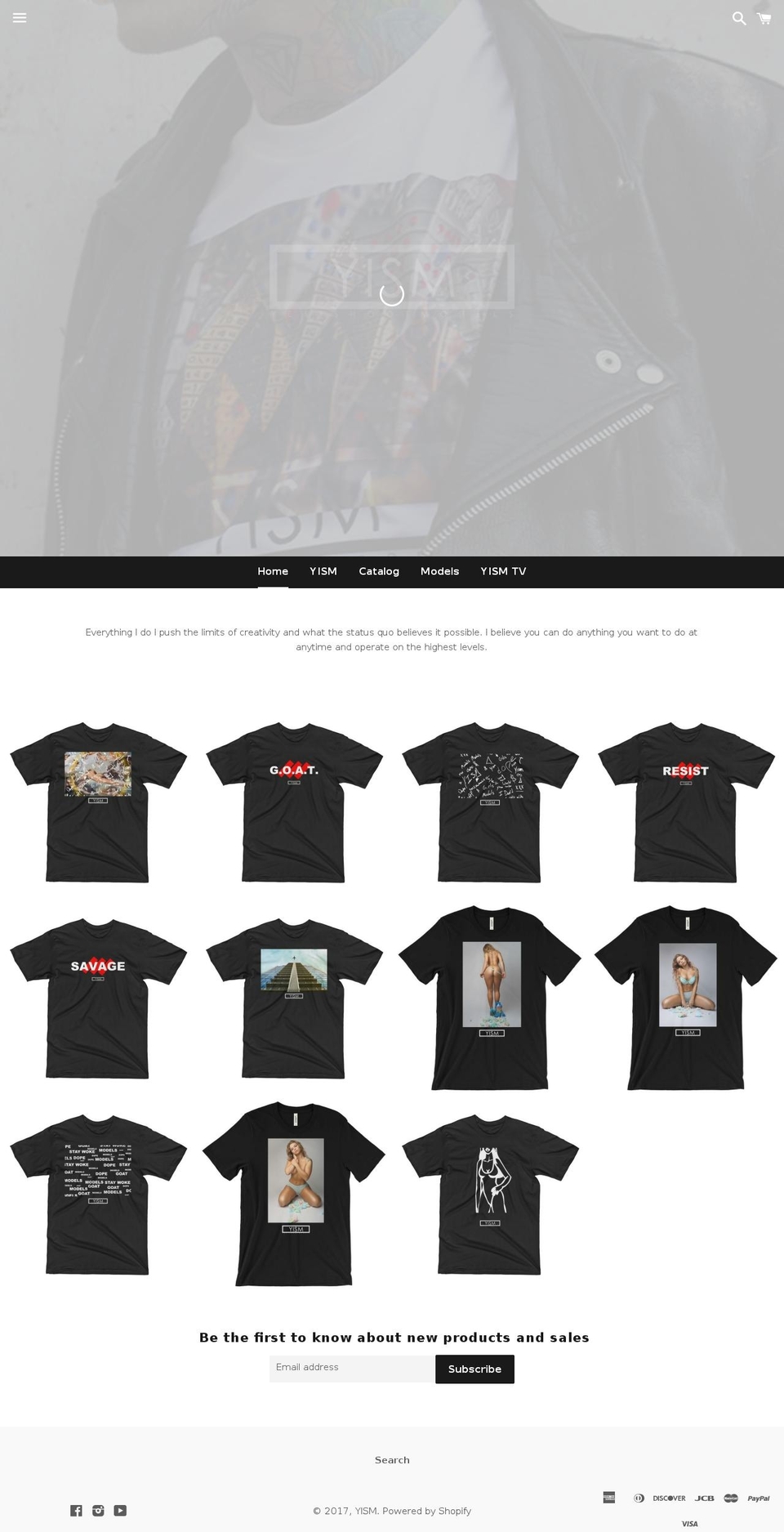yismapparel.com shopify website screenshot