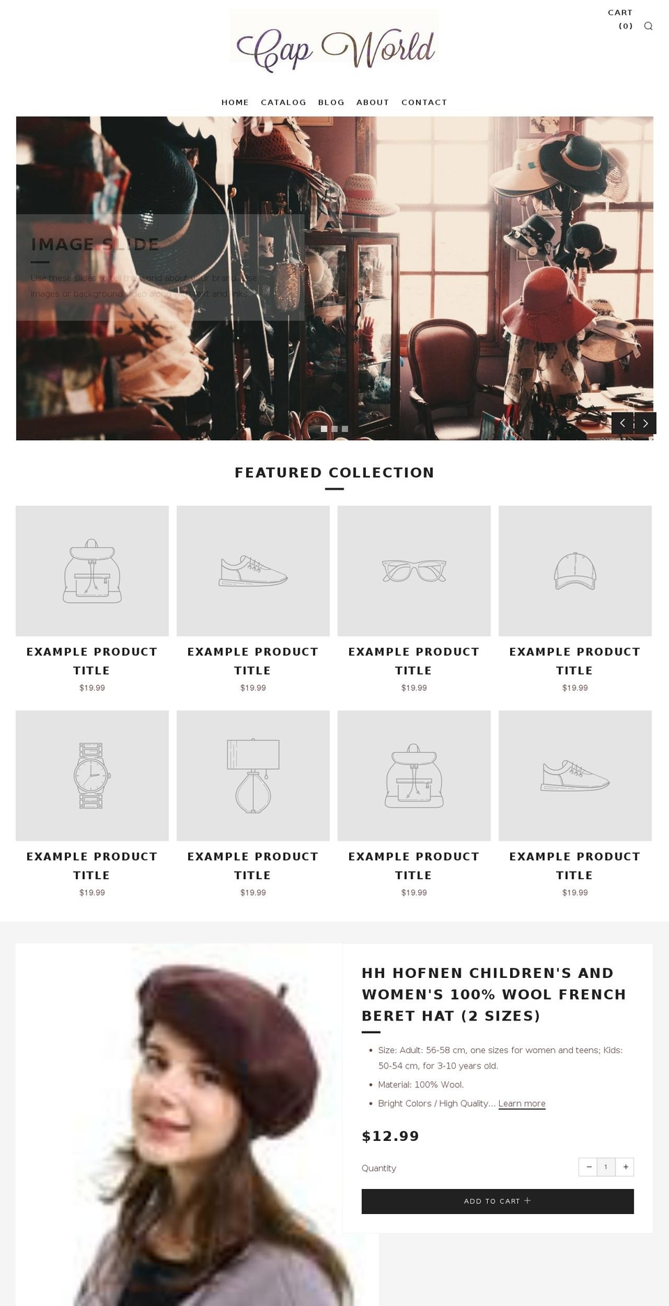 yiwucap.com — Shopify storefront screenshot
