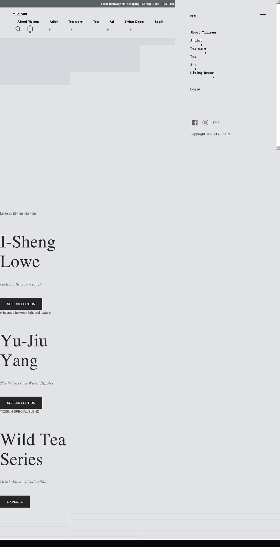 yizisun.com shopify website screenshot