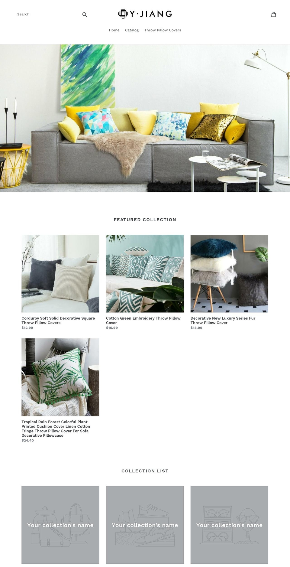 yjianghome.com shopify website screenshot