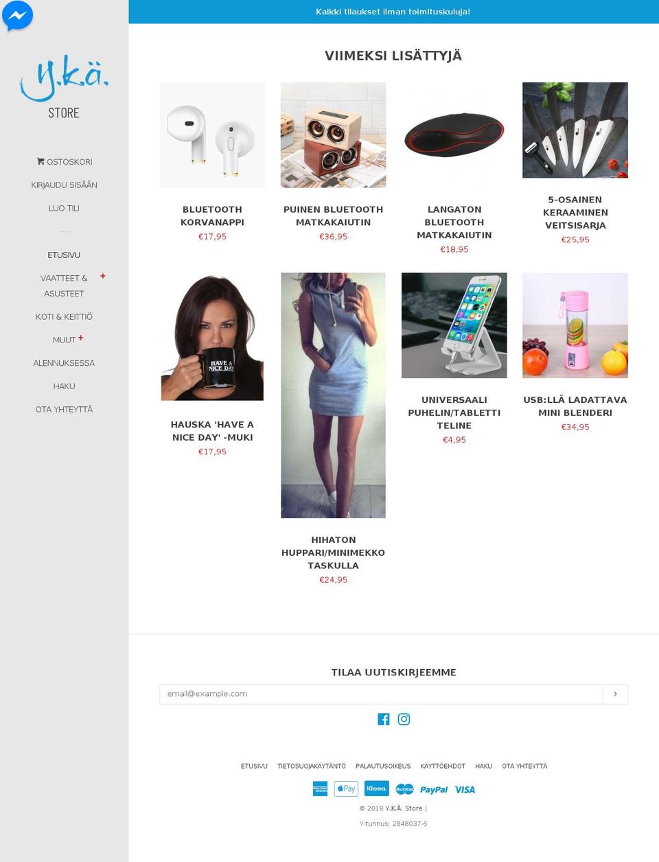 ykastore.com — Shopify storefront screenshot