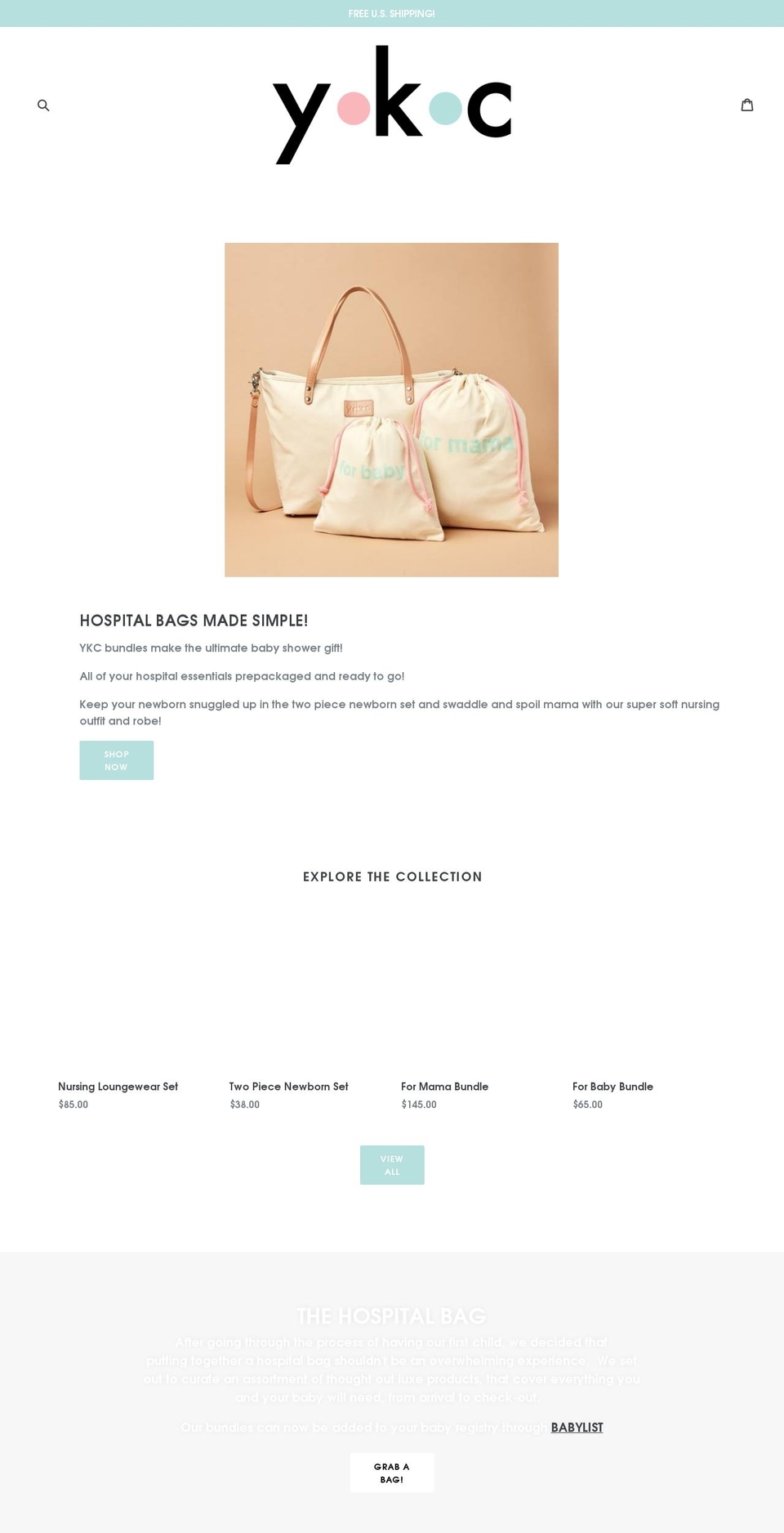 ykcshop.com — Shopify storefront screenshot