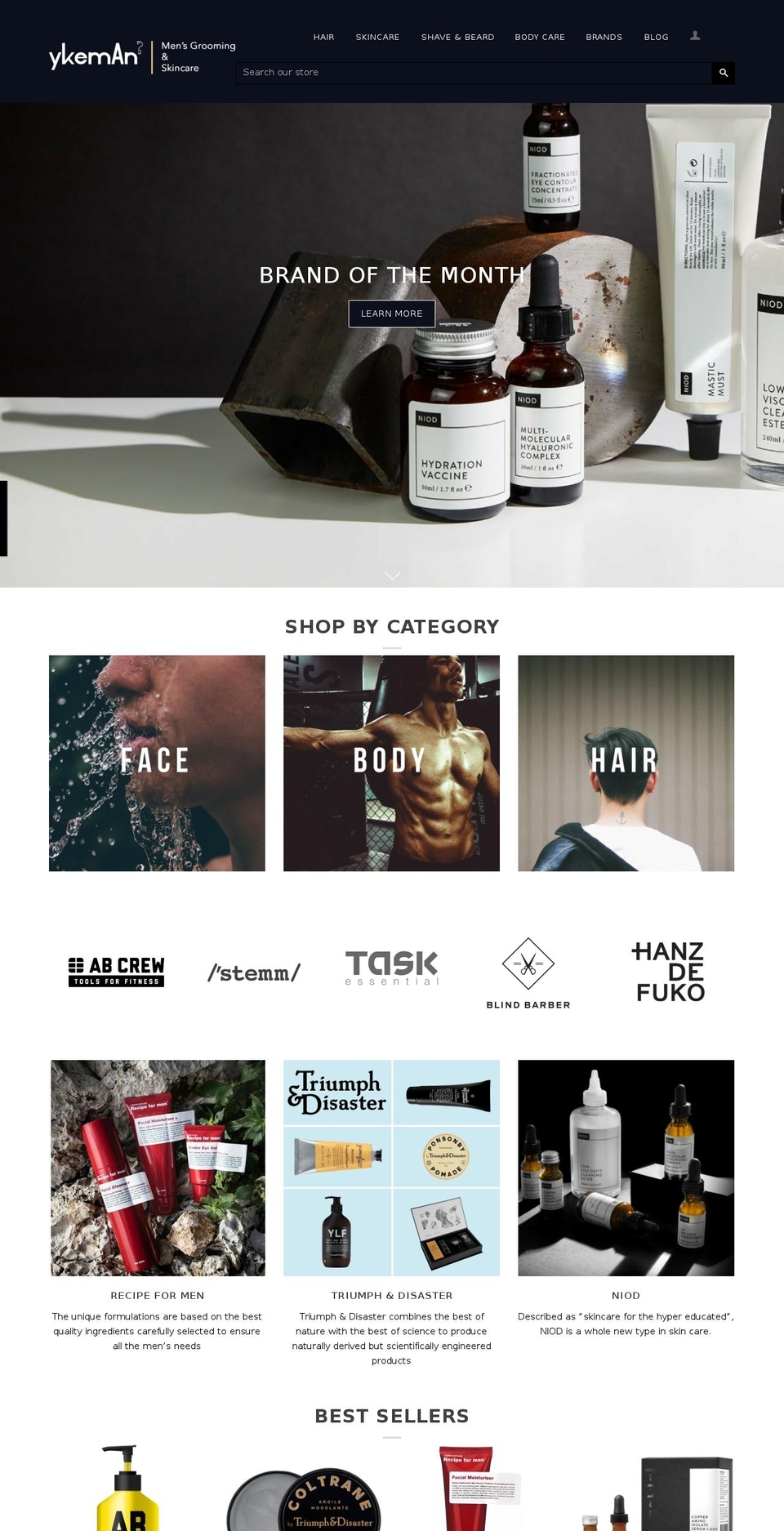 ykeman.com — Shopify storefront screenshot
