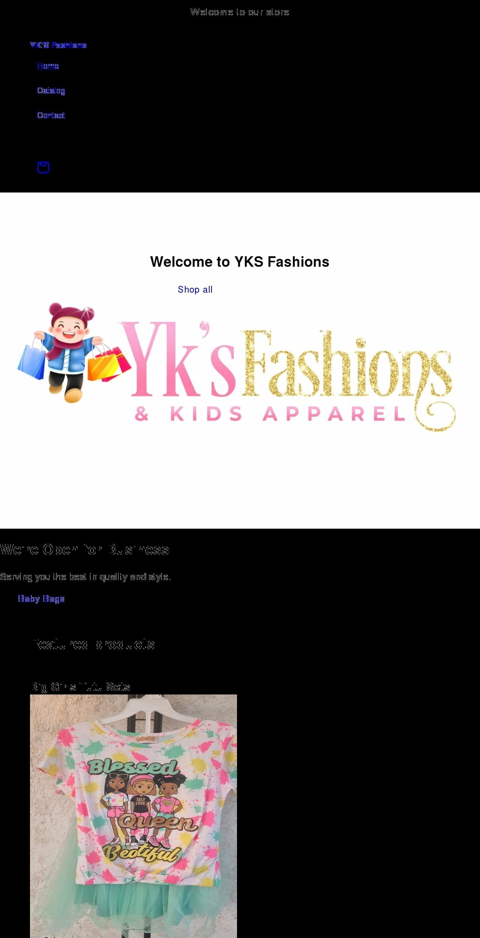 yksfashions.com shopify website screenshot