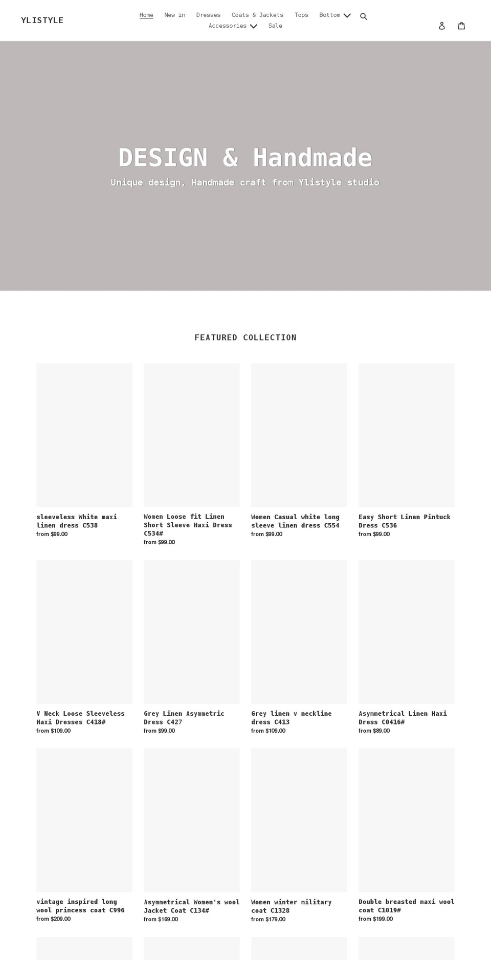 ylistyle.com shopify website screenshot
