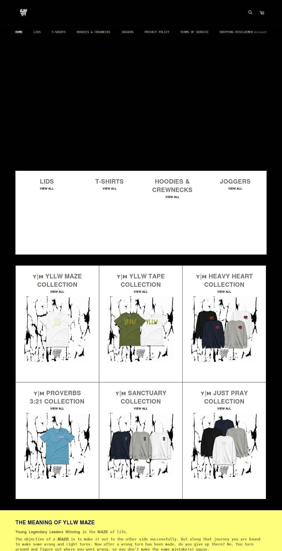 yllwmaze.com shopify website screenshot