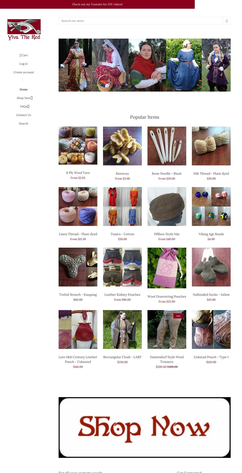 ylvathered.com — Shopify storefront screenshot
