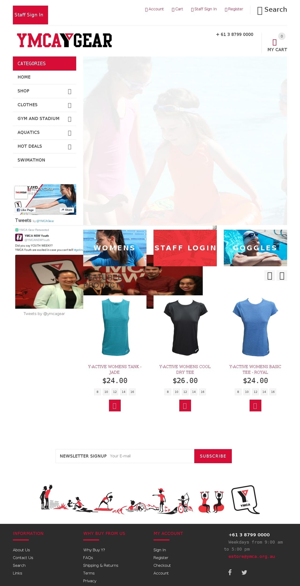 ymcagear.com.au shopify website screenshot