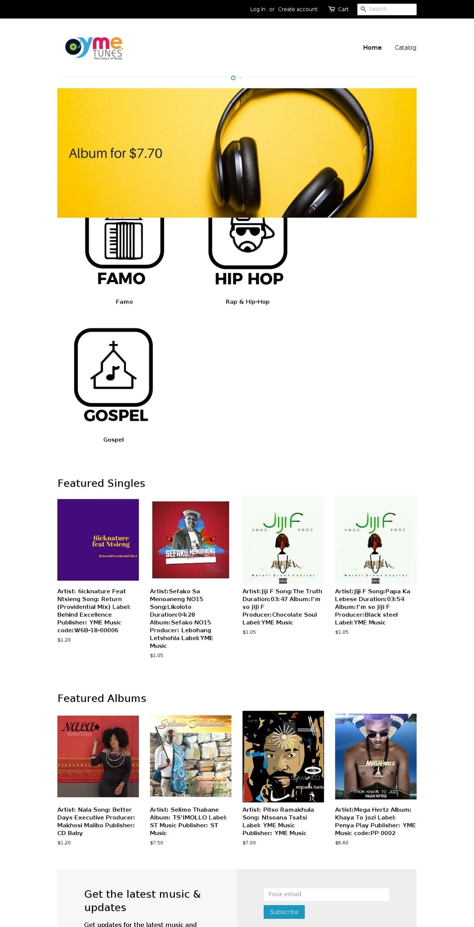 ymetunes.com — Shopify storefront screenshot