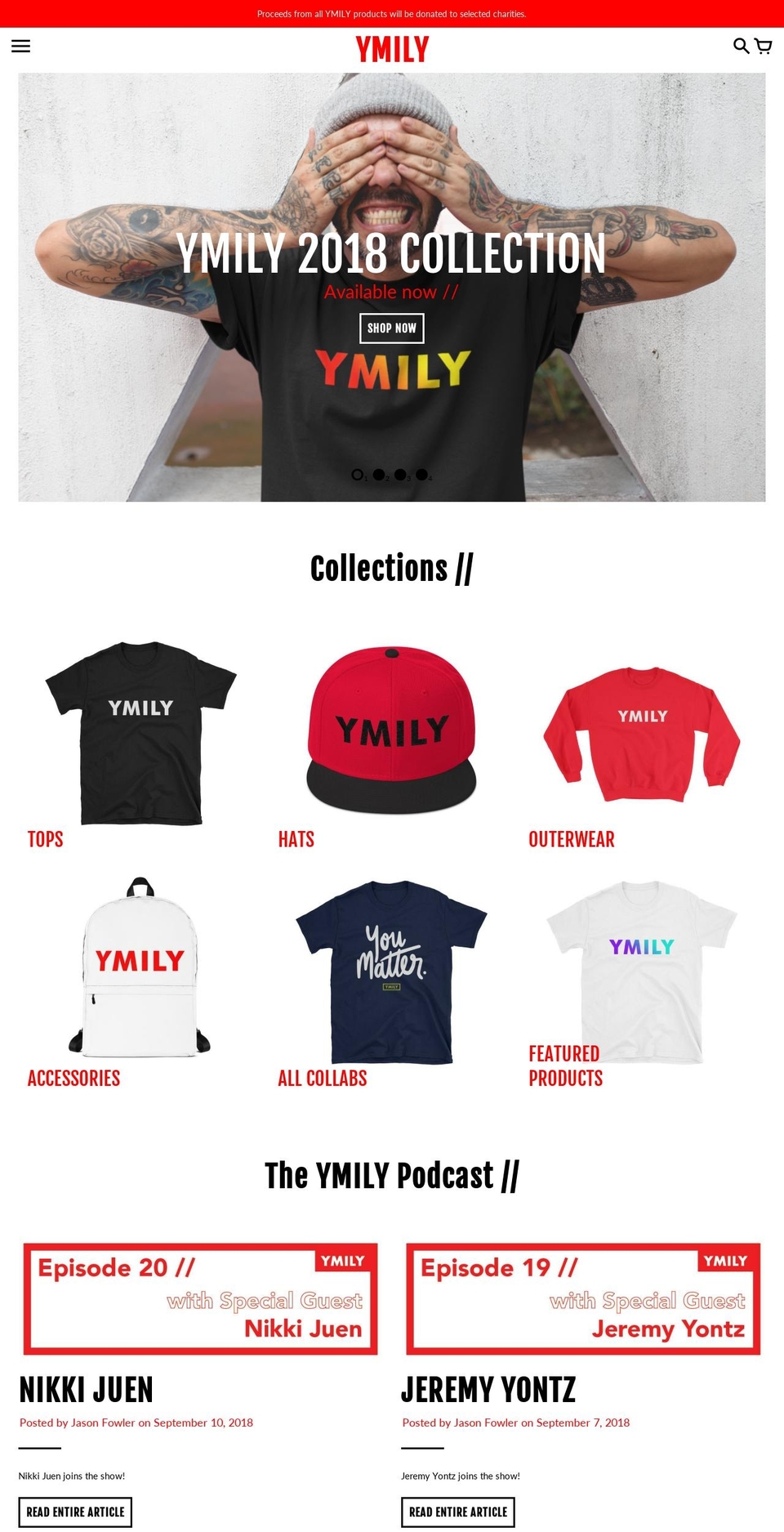 ymily.com — Shopify storefront screenshot