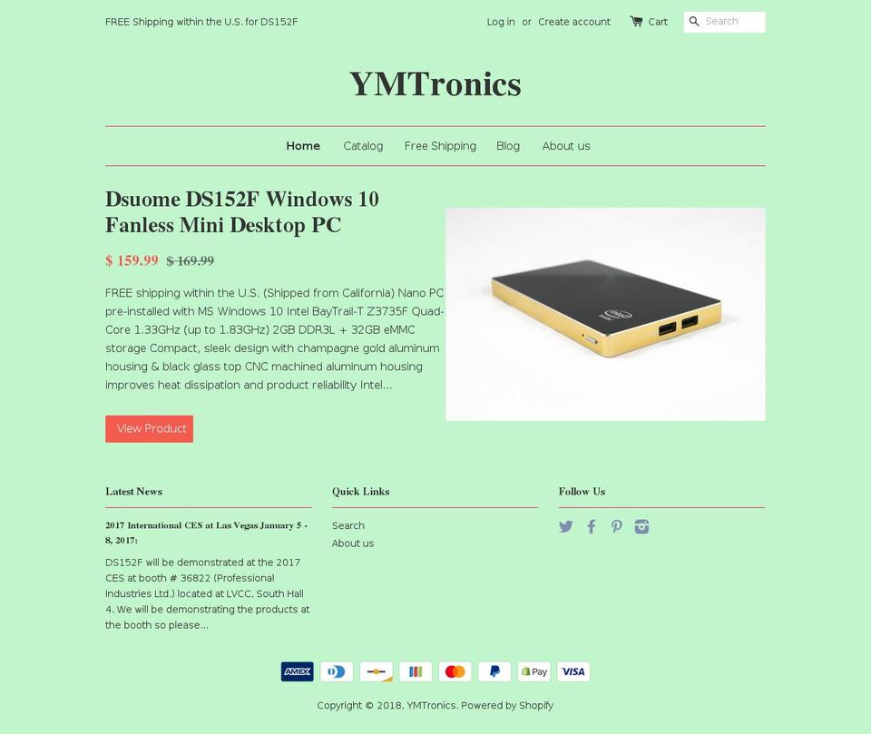 ymtronics.com shopify website screenshot