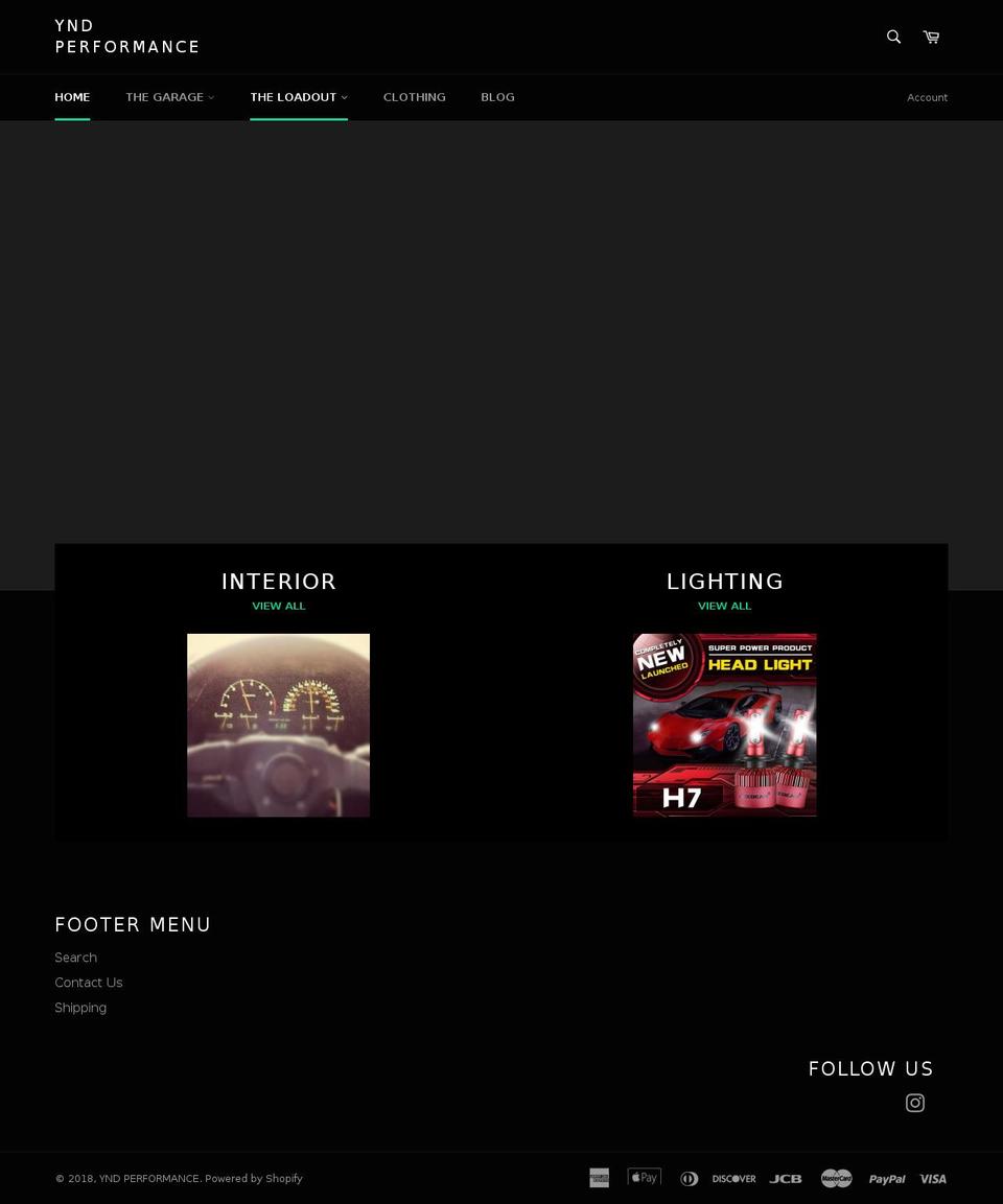 yndperformance.com — Shopify storefront screenshot