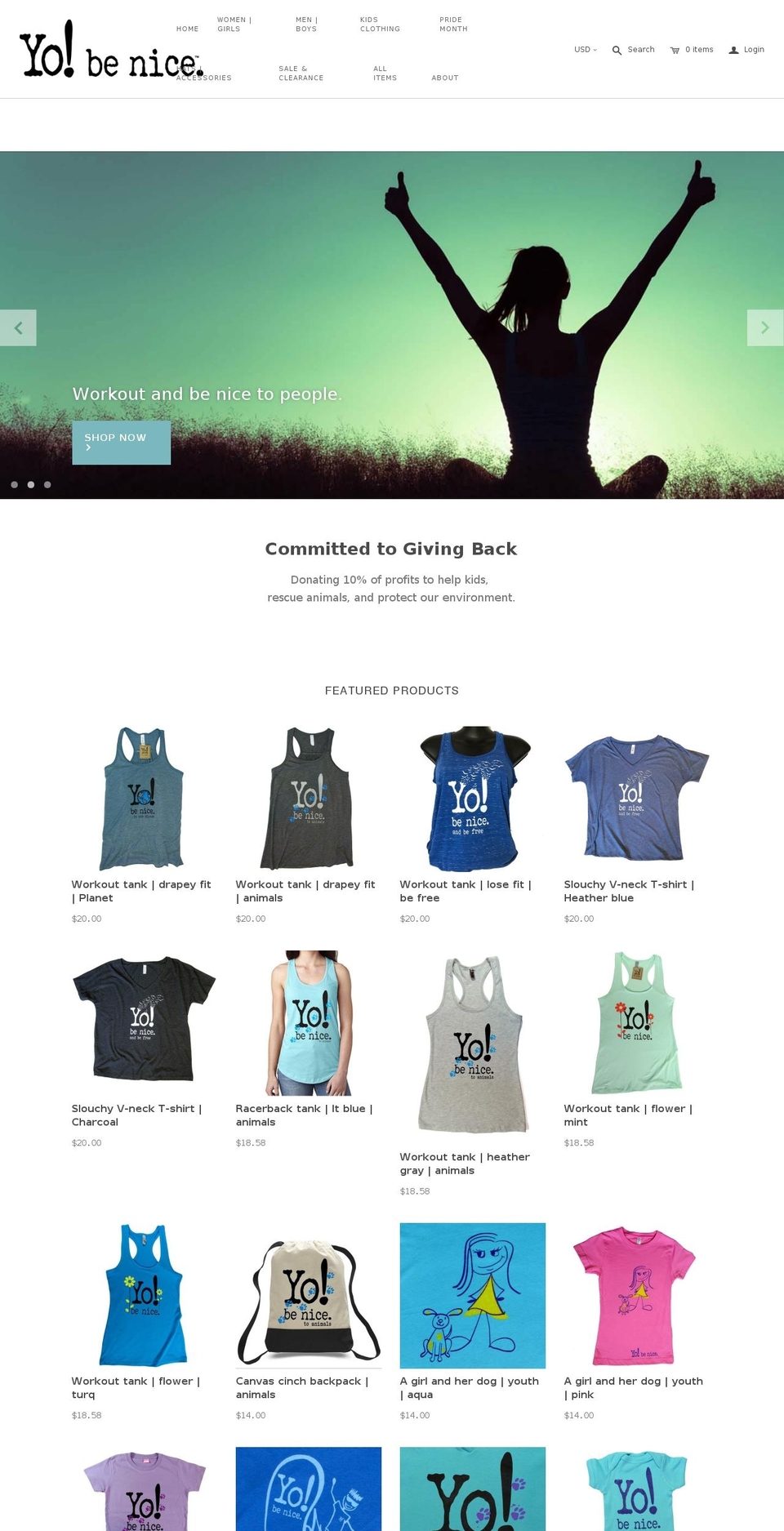 yo-benice.com — Shopify storefront screenshot