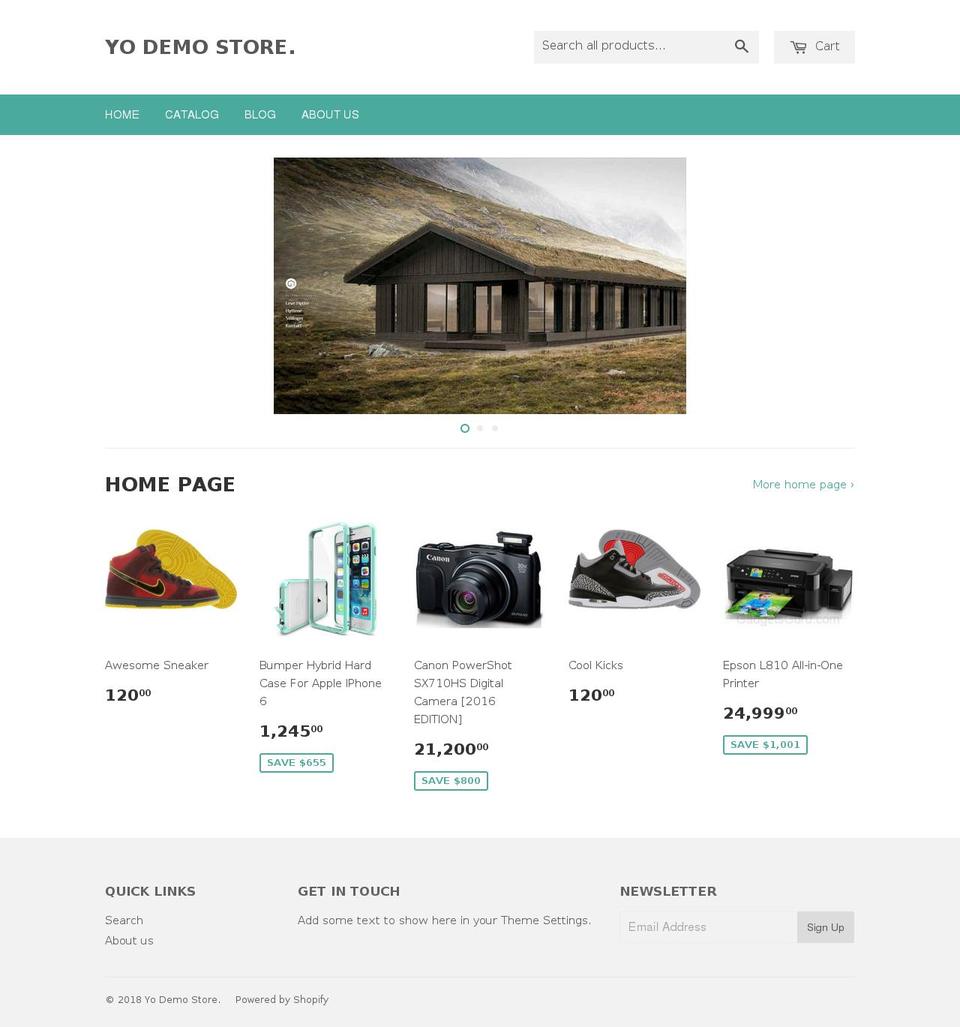 yo-demo.myshopify.com shopify website screenshot