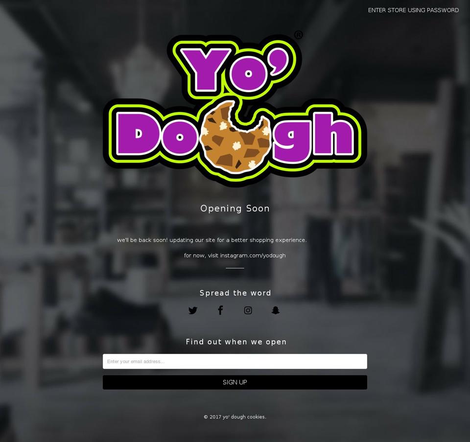 yo-dough.com shopify website screenshot