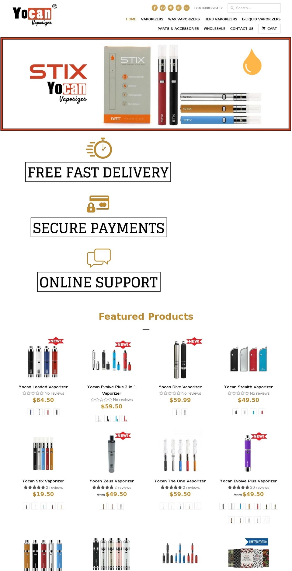 yocanvaporizer.com — Shopify storefront screenshot