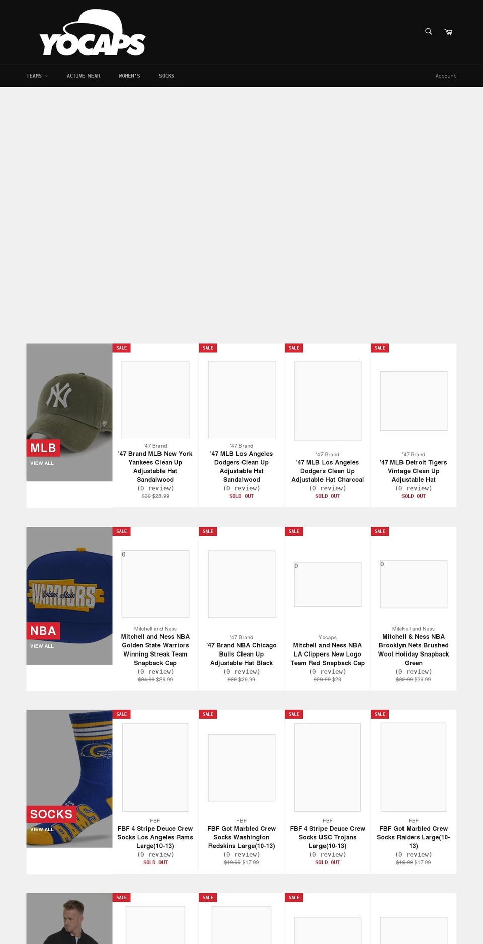 yocaps.com shopify website screenshot
