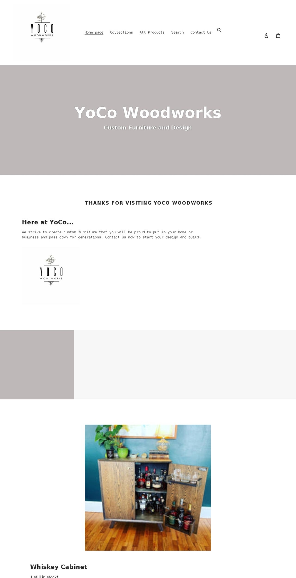 yocowoodworks.com shopify website screenshot