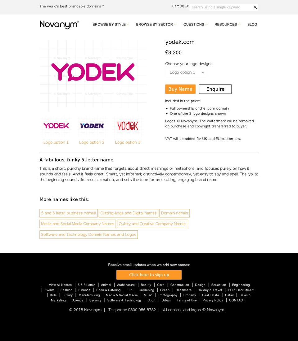 yodek.com — Shopify storefront screenshot