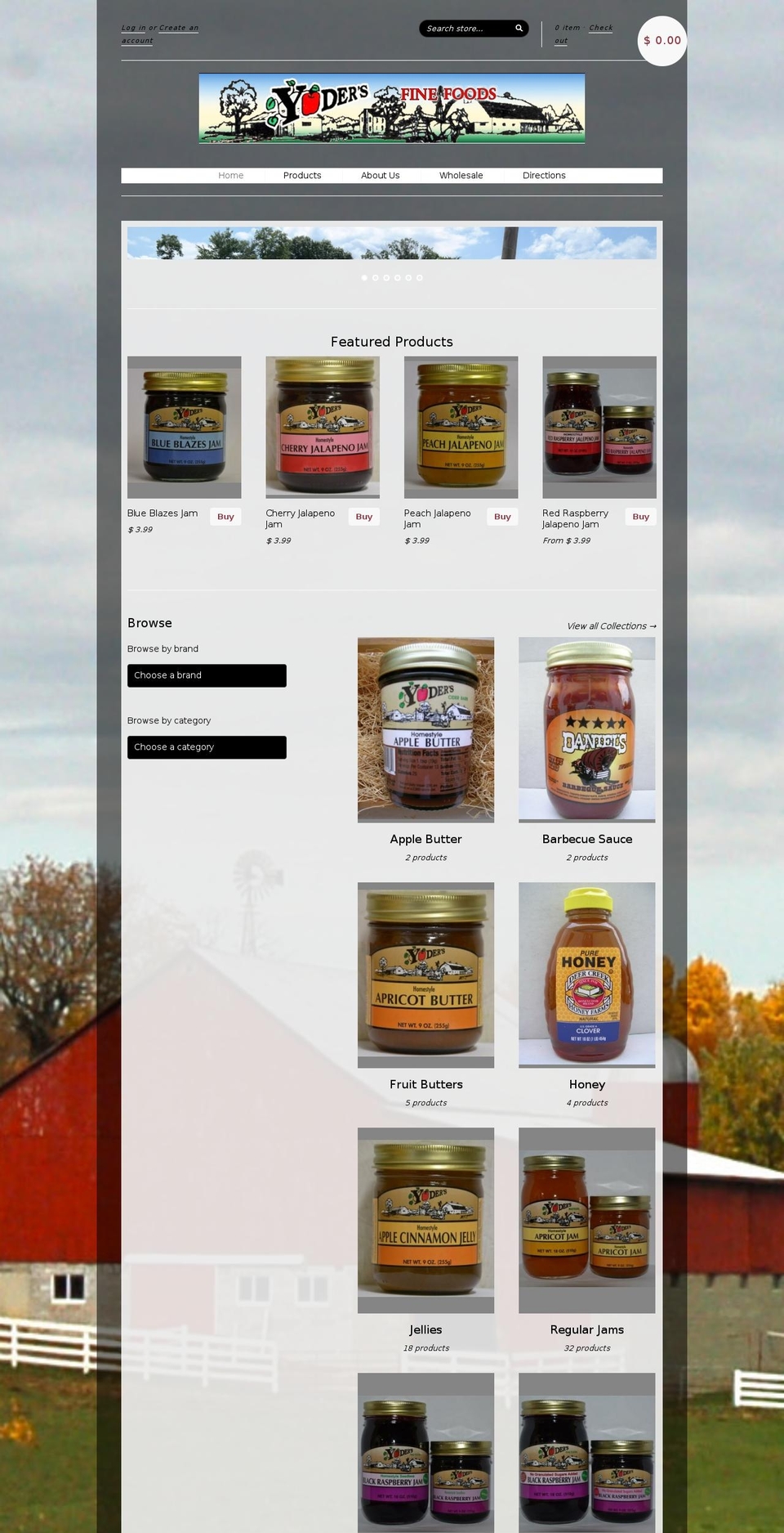 Taste Shopify theme site example yodersfinefoods.com