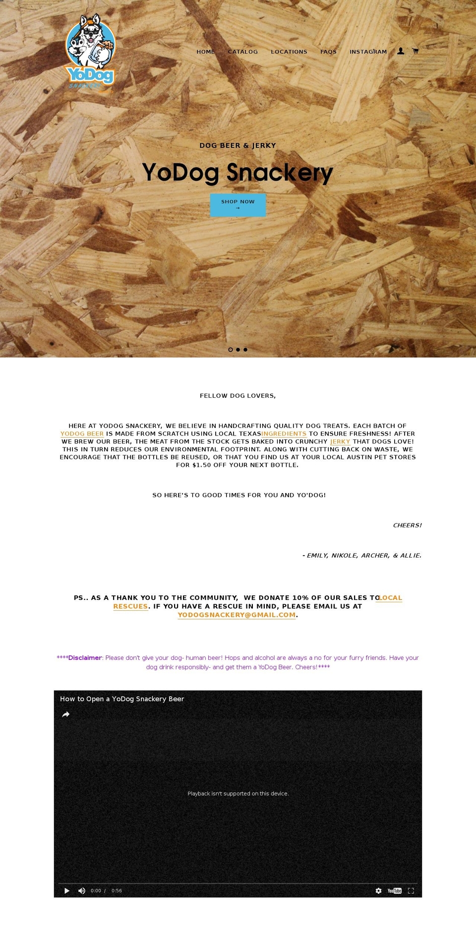 yodogsnackery.com shopify website screenshot