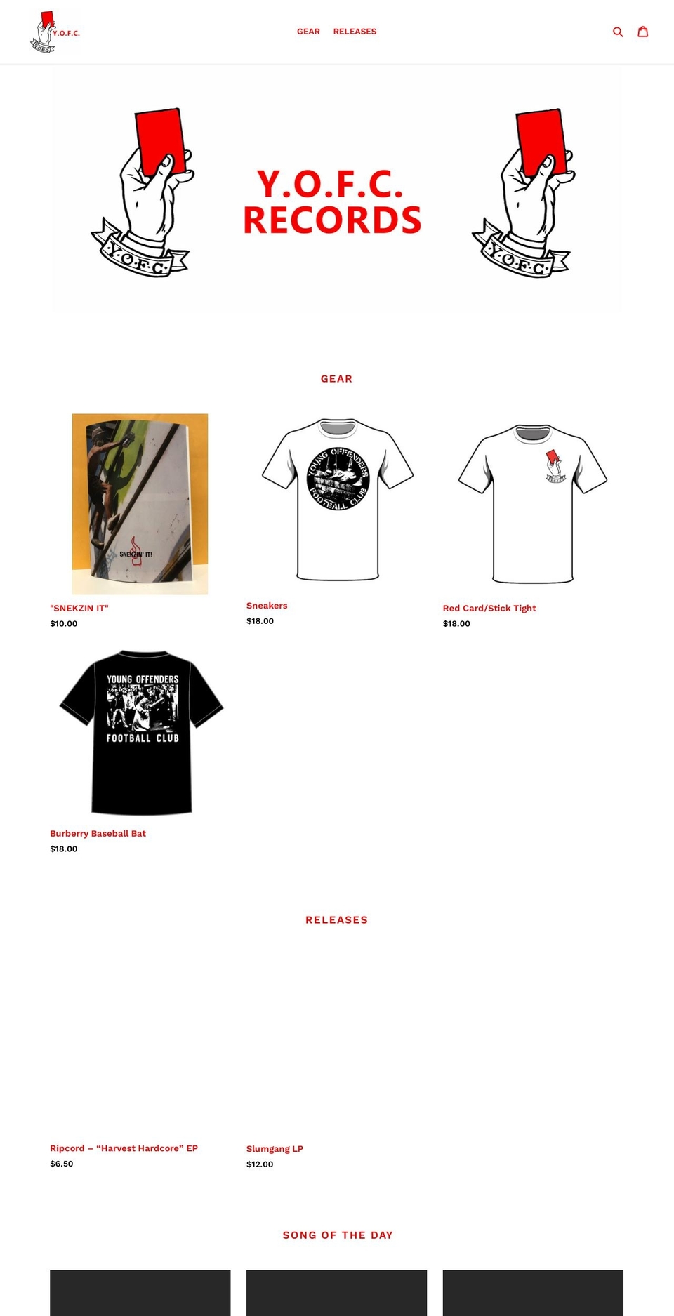 yofcrecords.com shopify website screenshot