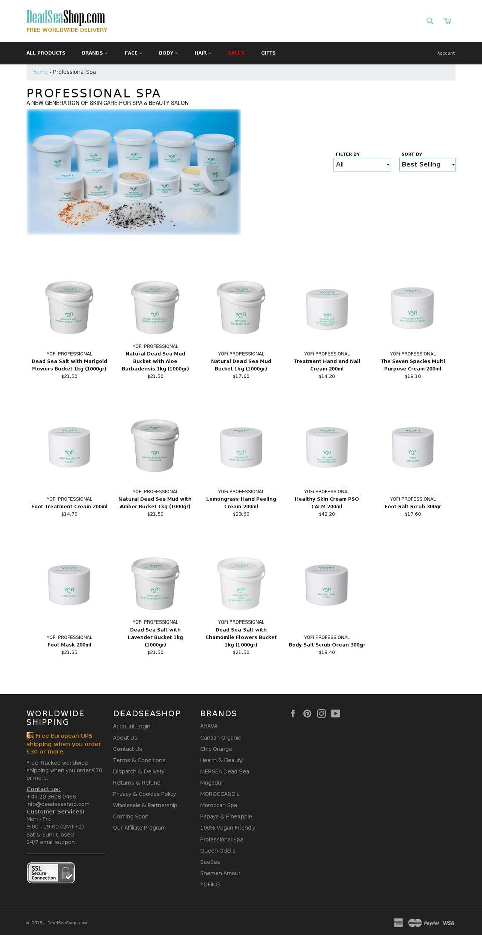 yofiprofessional.com — Shopify storefront screenshot
