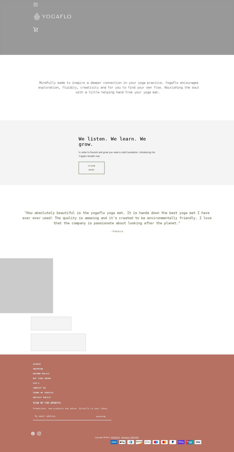 yoga-flo.com shopify website screenshot