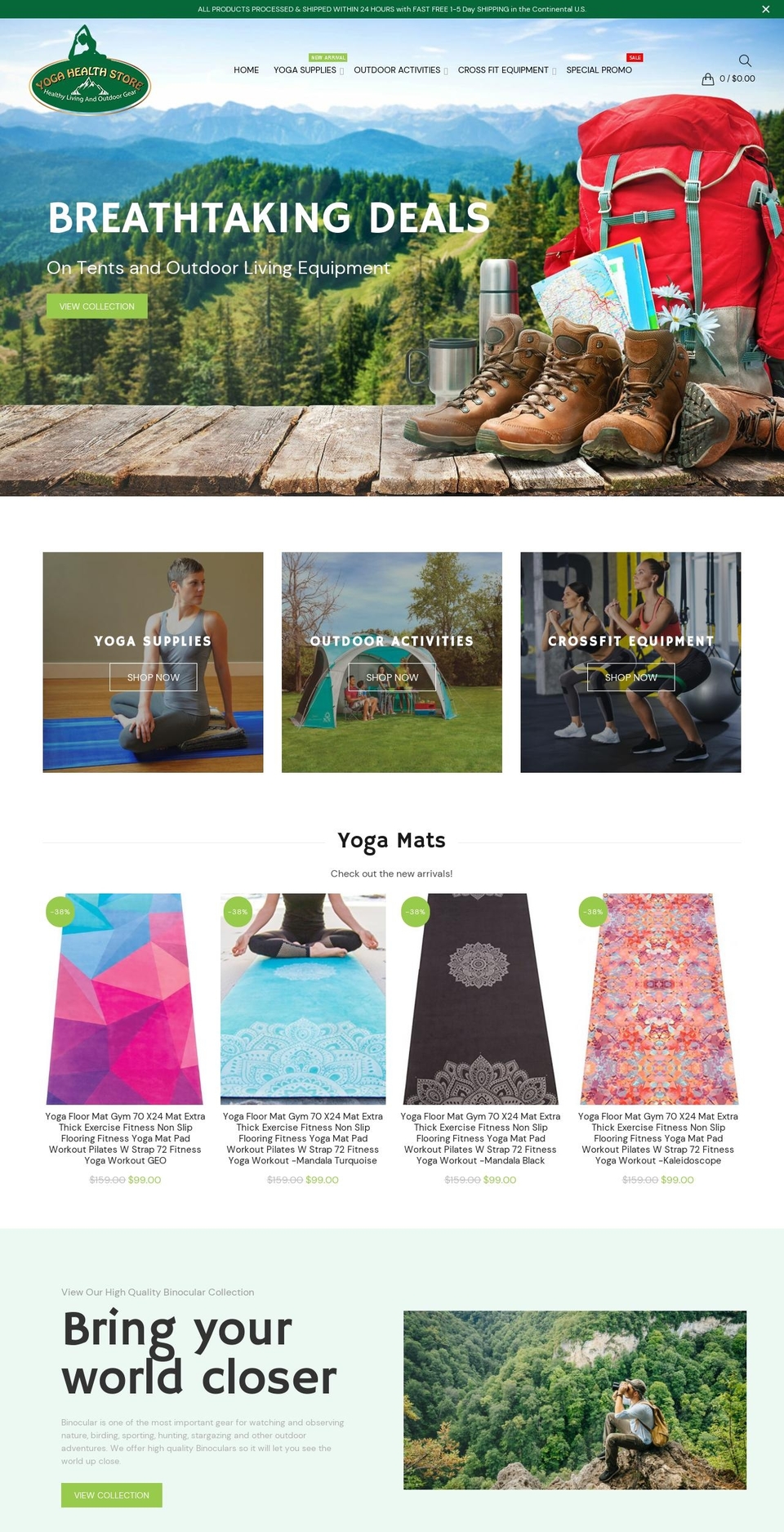 yoga-health-store.myshopify.com shopify website screenshot