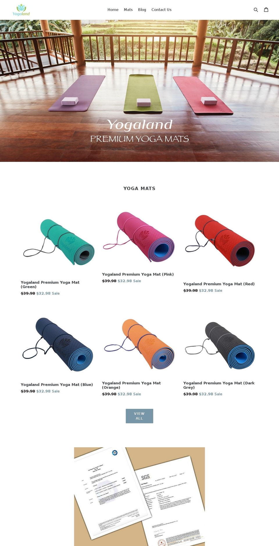 yoga-land.org shopify website screenshot