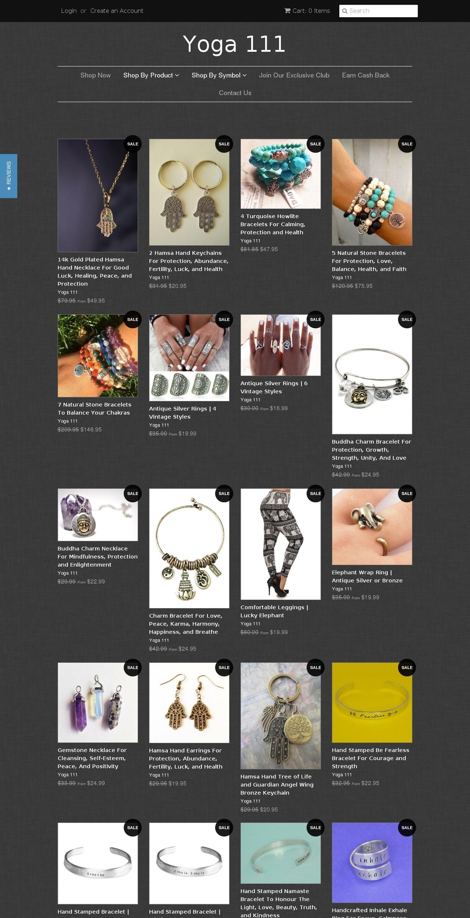 yoga111.com shopify website screenshot