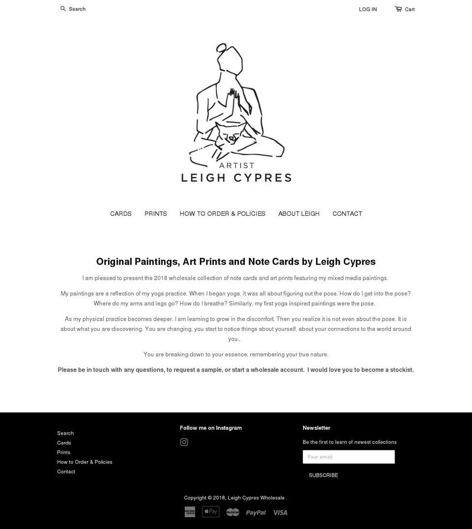 yogaartworkwholesale.com — Shopify storefront screenshot