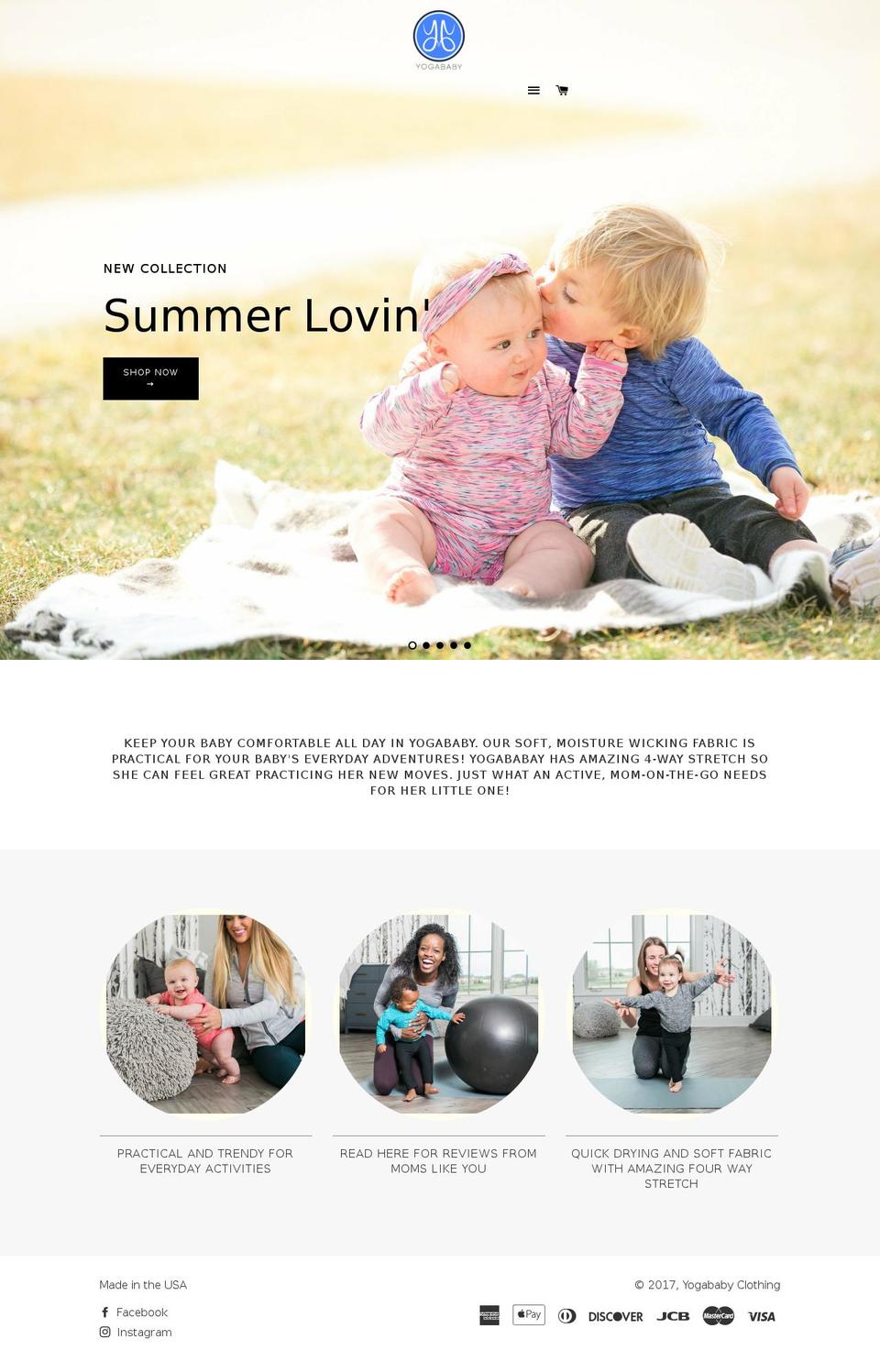 yogababyclothing.com shopify website screenshot