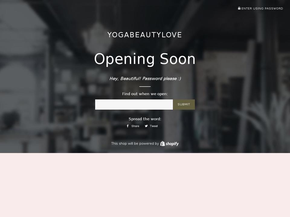 yogabeautylove.com shopify website screenshot