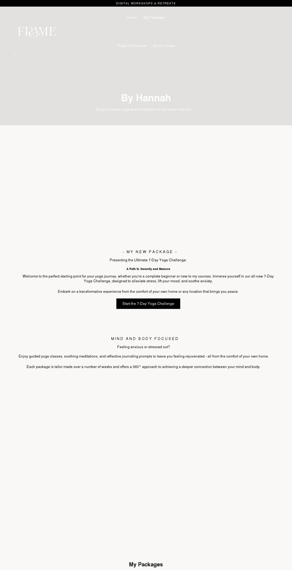 yogabyhannah.com shopify website screenshot