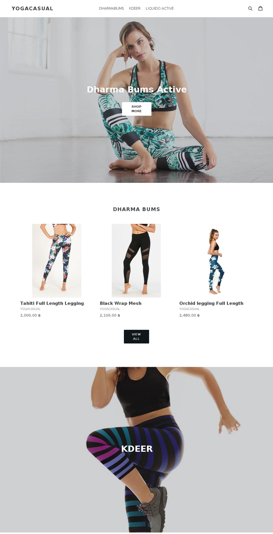 yogacasually.com shopify website screenshot