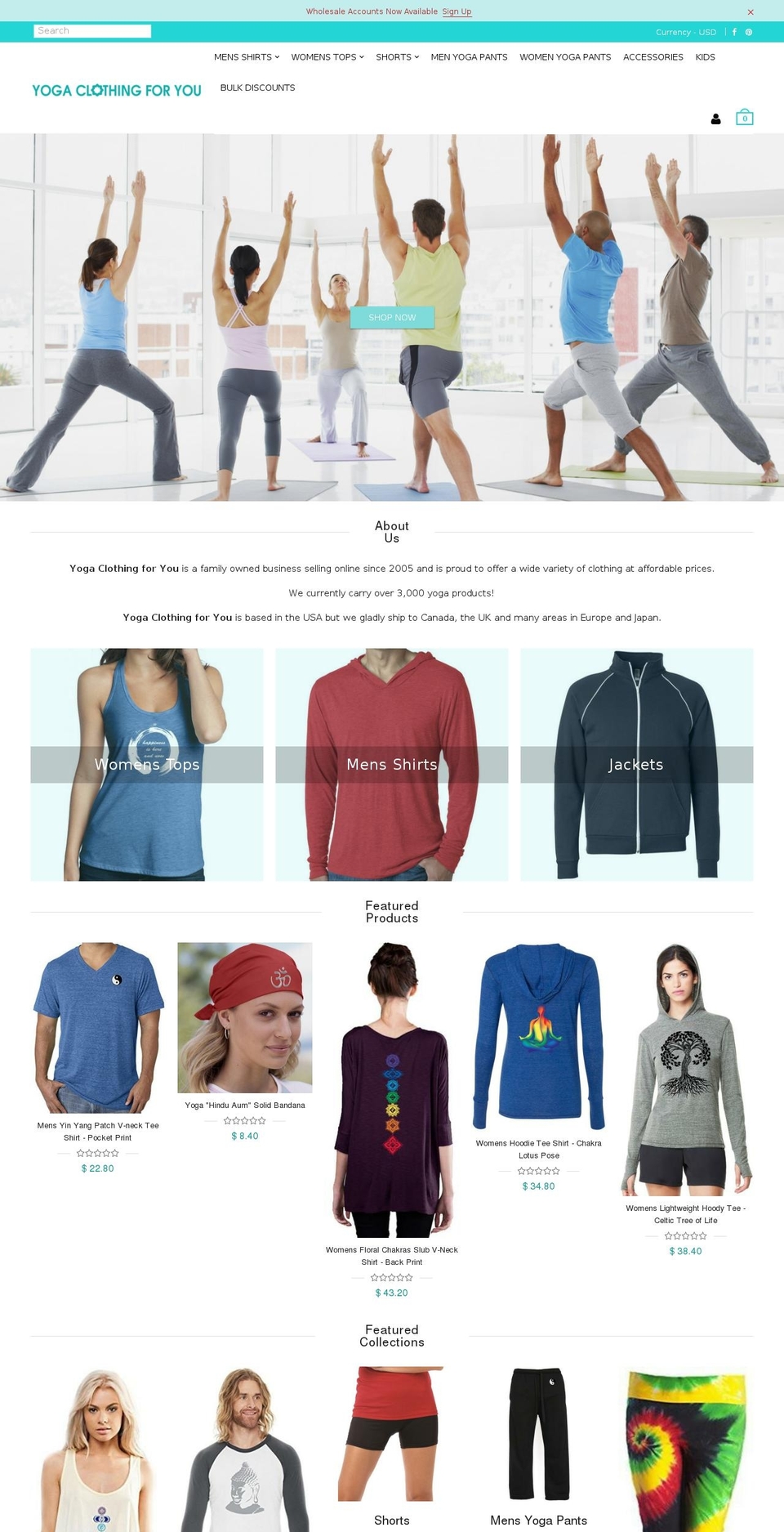 yogaclothingforyou.biz shopify website screenshot