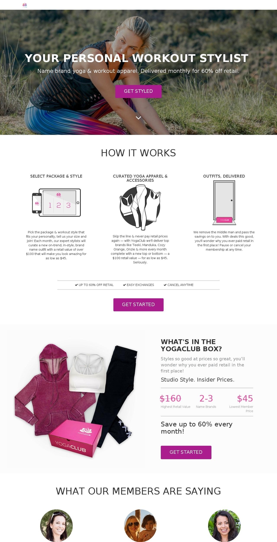 yogaclub.com shopify website screenshot